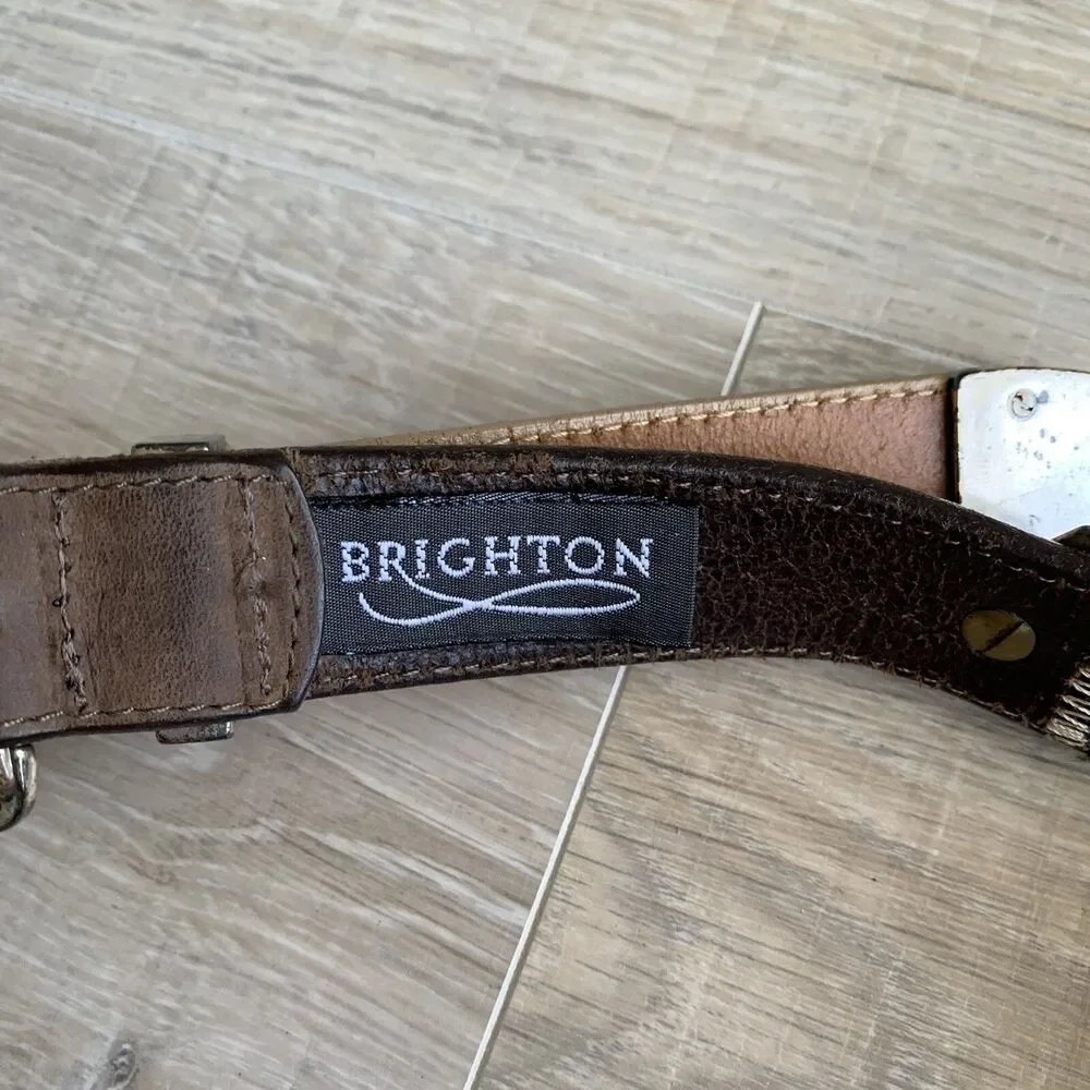 Brighton Womens Multi Color Leather Belt ML 30 39400 Perforated 28.5 - 31.5
